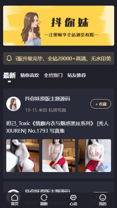 最新抖你妹原版主题源码仿抖音模式套图SEO源码_Wordpress图片主题 - 老林代码
