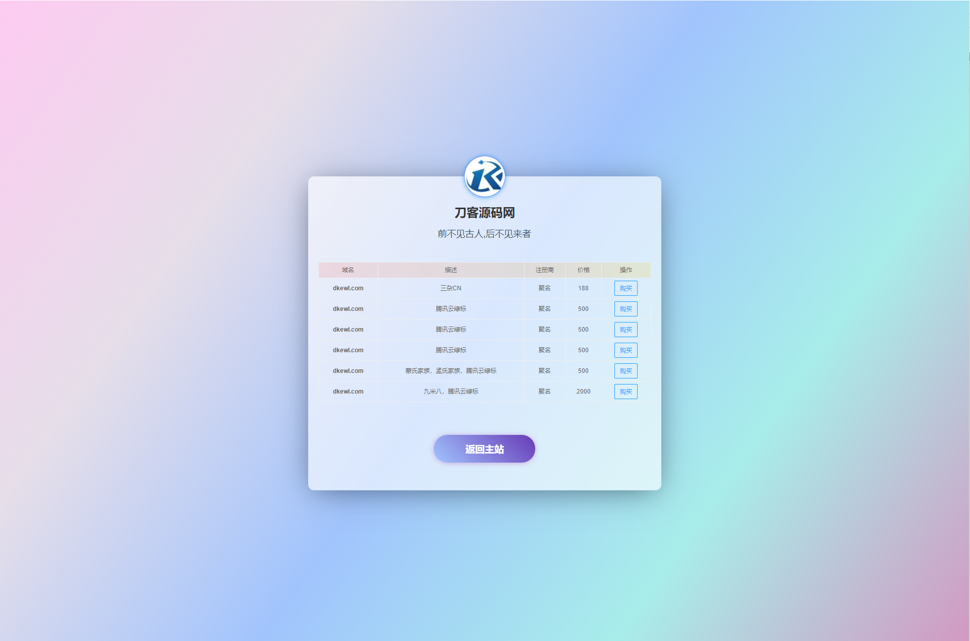 域名出售单页HTML模板PHP引导页源码 - 老林代码