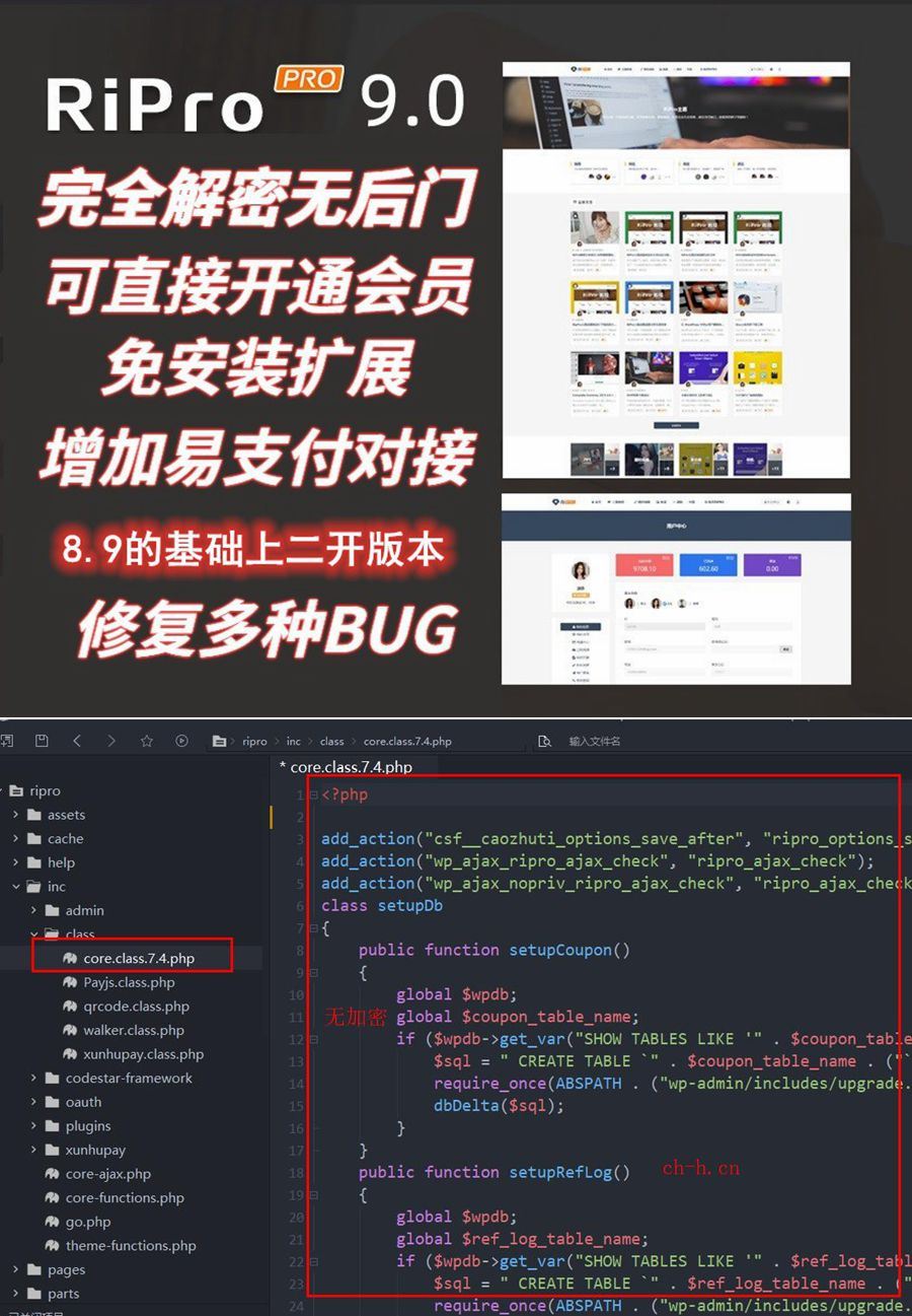Ripro9.0免扩展二开版/WordPress博客主题Ripro全解密无后门 - 老林代码